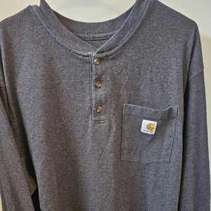 Men's Carhartt Pullover Black Lightweight Long sleeve sweatshirt  XL 1/4